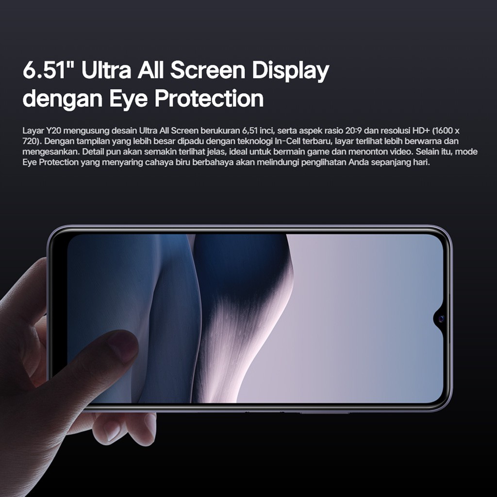 hp vivo y21s 4 128gb/hp vivo y20s 8 128gb/vivo y20sg 4 128gb Garansi resmi Slim 5000mAh Battery - Ultra Fast Side Finge-5