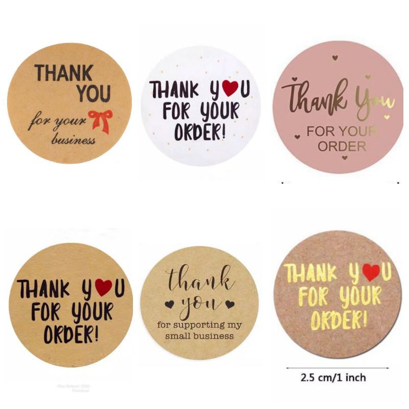 Thank You For Your Order Sticker Labels Personalized With Business Name