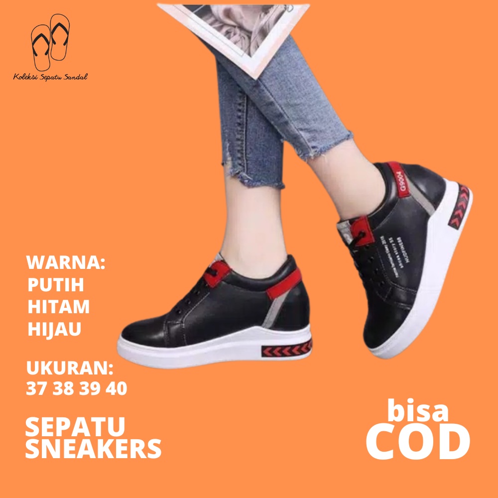 RJ Sepatu Wanita Sneakers Korea Putih Hitam Import Original Tanpa Tali Kekinian Branded Slip On