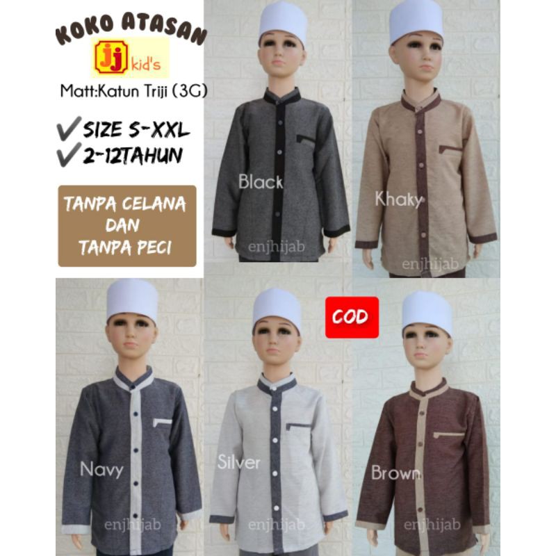 BAJU KOKO ANAK LAKI LAKI BAJU MUSLIM ANAK AK 101 LENGAN PANJANG JJ KID'S