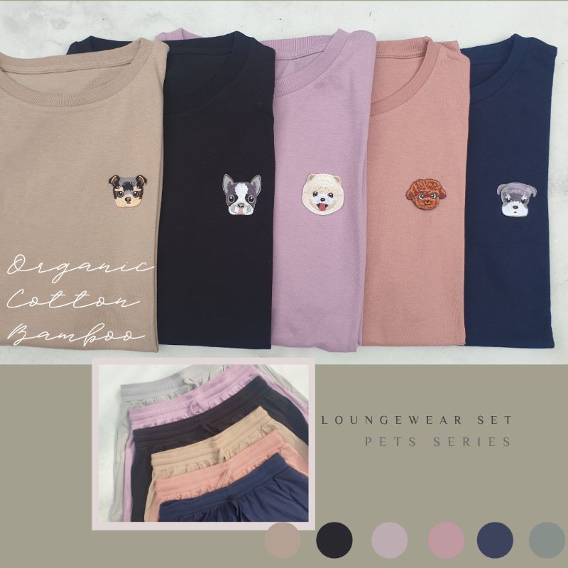 Loungewear Set Organic Cotton Bamboo Pets Series-1