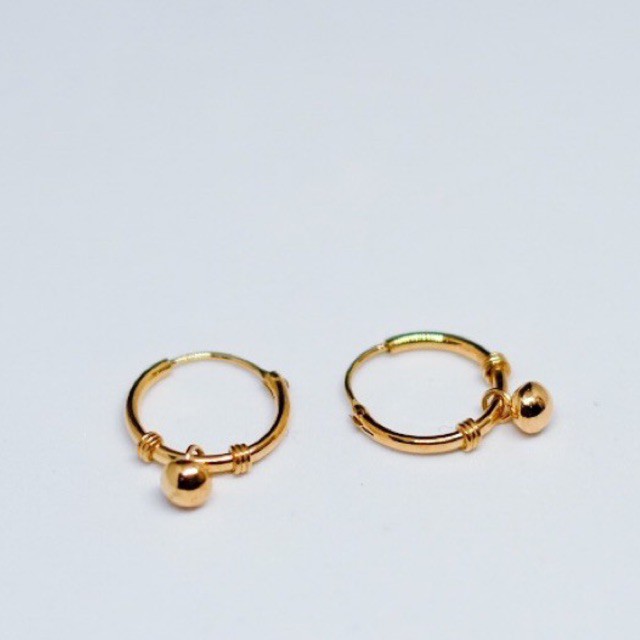 Anting Hoop Dewasa/Anak Model Ring Ball Emas