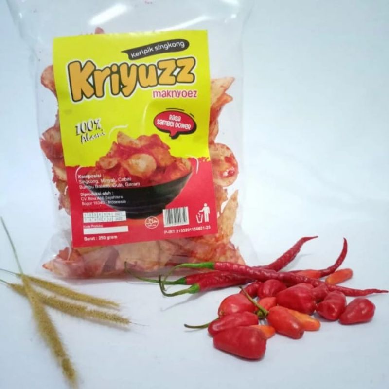 

Keripik singkong Sambal Dower / cemilan keripik singkong pedas 250gram