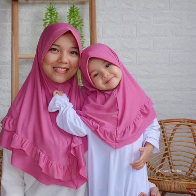 Jilbab Couple NADHIF Size Xs SML | Bergo rempel | Jilbab jersey premium | Jilbab Couple