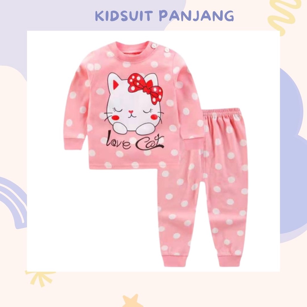 HappyOliver KIDS SUIT PANJANG H5 Setelan Anak Bahan Kaos Lengan + Celana Berkualitas Import cewek cowok NEW4