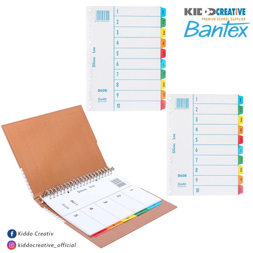 

Bantex Index (1-10) 26 Holes For Multiring Binder B5 #8608-00