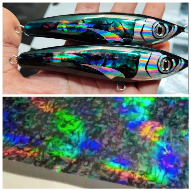 Stiker Abalone Vinyl Sticker Hologram Lure sticbait Popper Motif Kerang