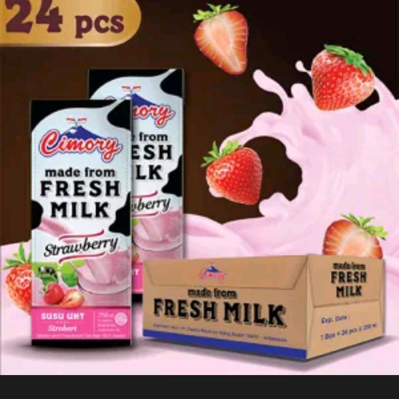 susu Cimory strawberry uht 250ml isi 24pcs