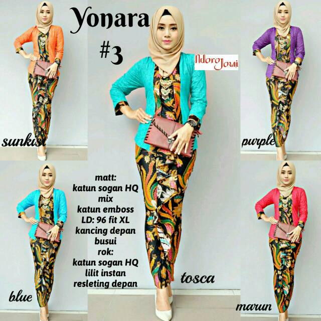 Kebaya modern / kebaya batik modern / kebaya batik yonara set #3