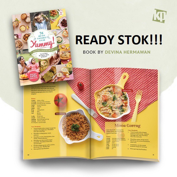 Ready Stok  Buku Resep Masakan Yummy; 76 Menu Favorit Anak By Devina Hermawan