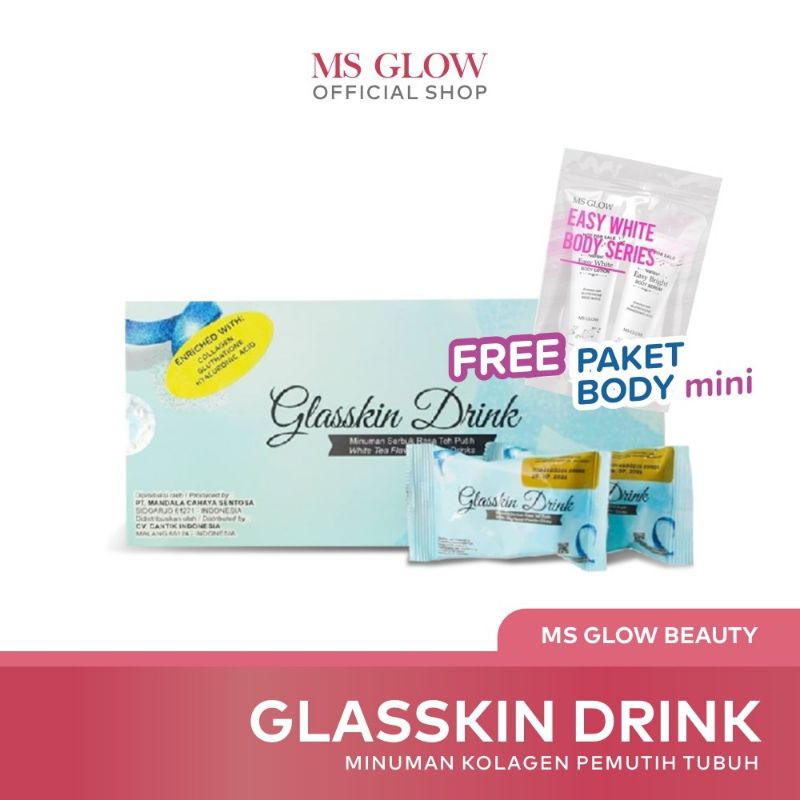 (COD) MS Glow Glasskin Drink - Minuman Pemutih Badan - Free Tumbler