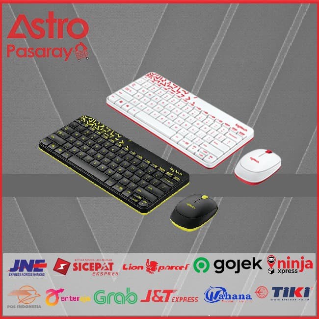 Keyboard + Mouse Wireless Logitech MK240 Original - Hitam