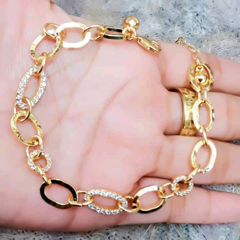 GELANG RANTAI WANITA PERMATA GELANG MURAH GELANG ANTI KARAT