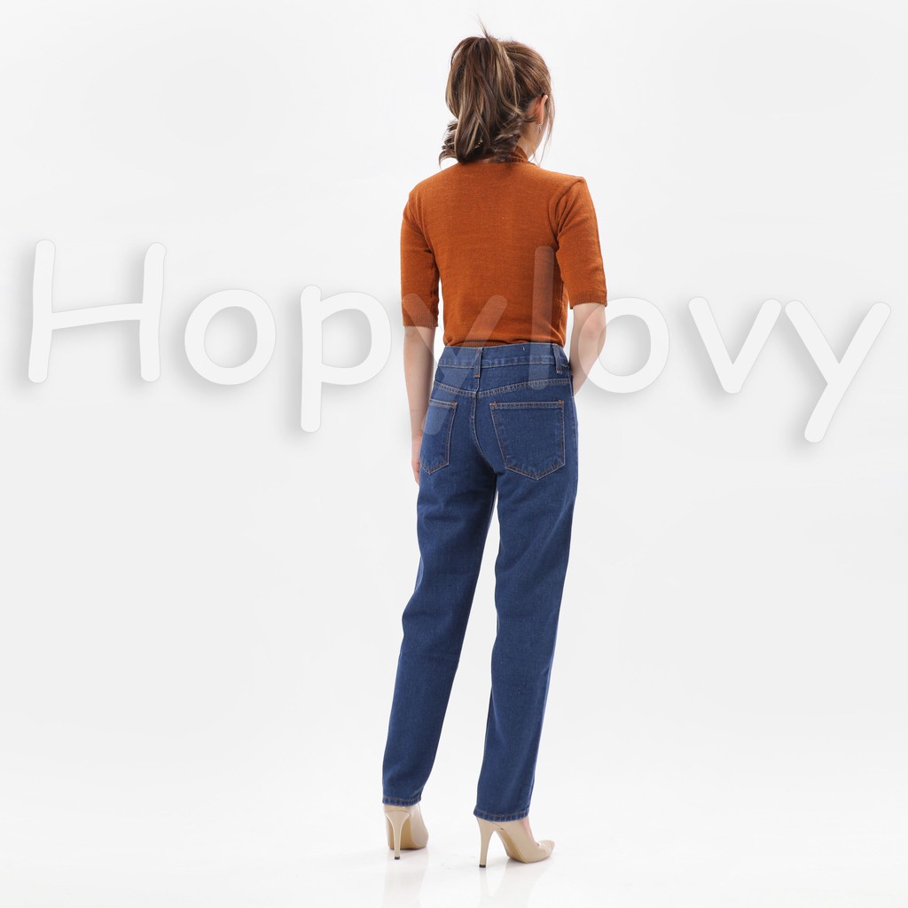 HOPYLOVY Celana Boyfriend Jeans Wanita Ellin Daisy Flower Print