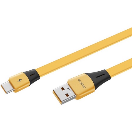 Kabel Charger Realme SuperDart Cable Data Micro Usb &amp; Type C Yellow 1 Meter