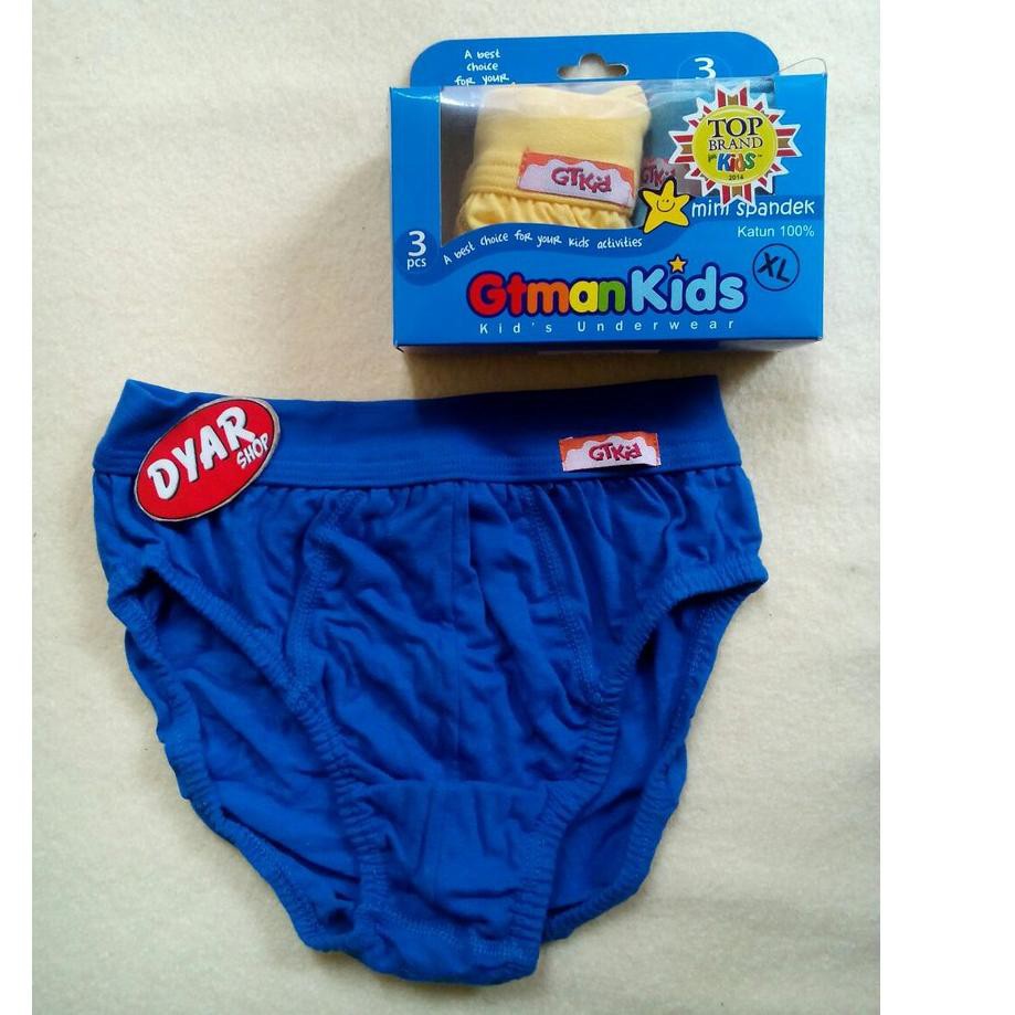  isi  3  GT  MAN  KIDS BIRU Celana  dalam  gt  man  anak CD 