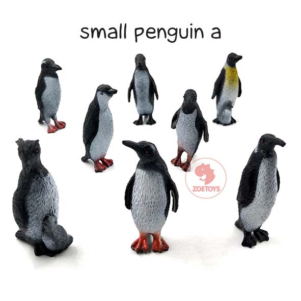 Zoetoys Small Penguin A | Figurine Figure Hewan Animal Model Binatang Karet Pinguin Lucu Koleksi Diorama Maket Miniatur Antartica | Mainan Edukasi Anak Toys