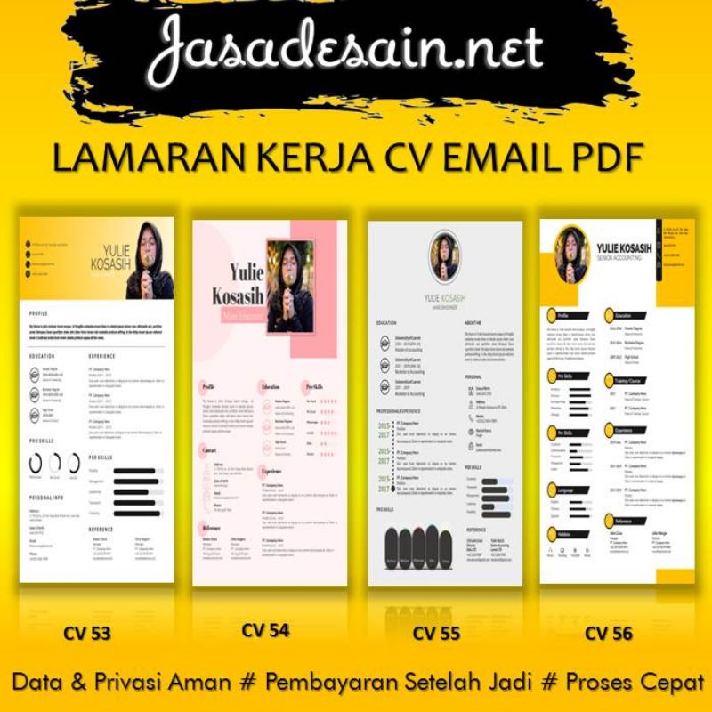 RESUME LAMARAN KERJA CV EMAIL PDF TIPE 14