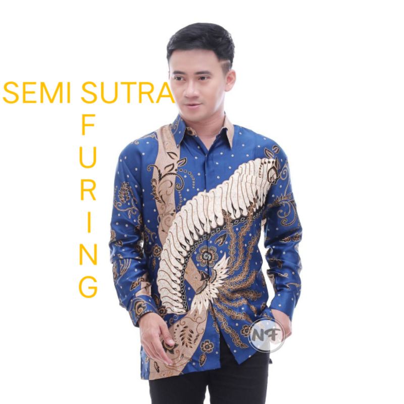 KEMEJA pria  FURING bahan SEMI SUTRA.