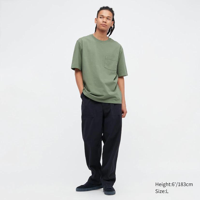 Uniqlo Pocket Oversize T shirt-UQ pocket sage