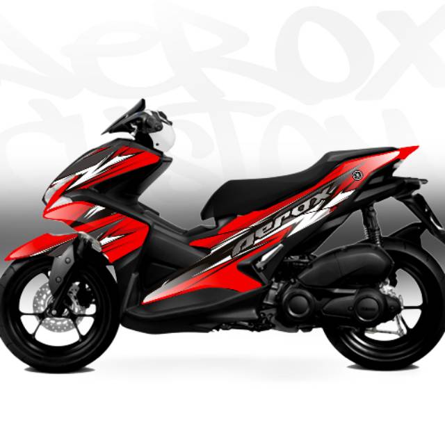 Sticker decal aerox custom red fire