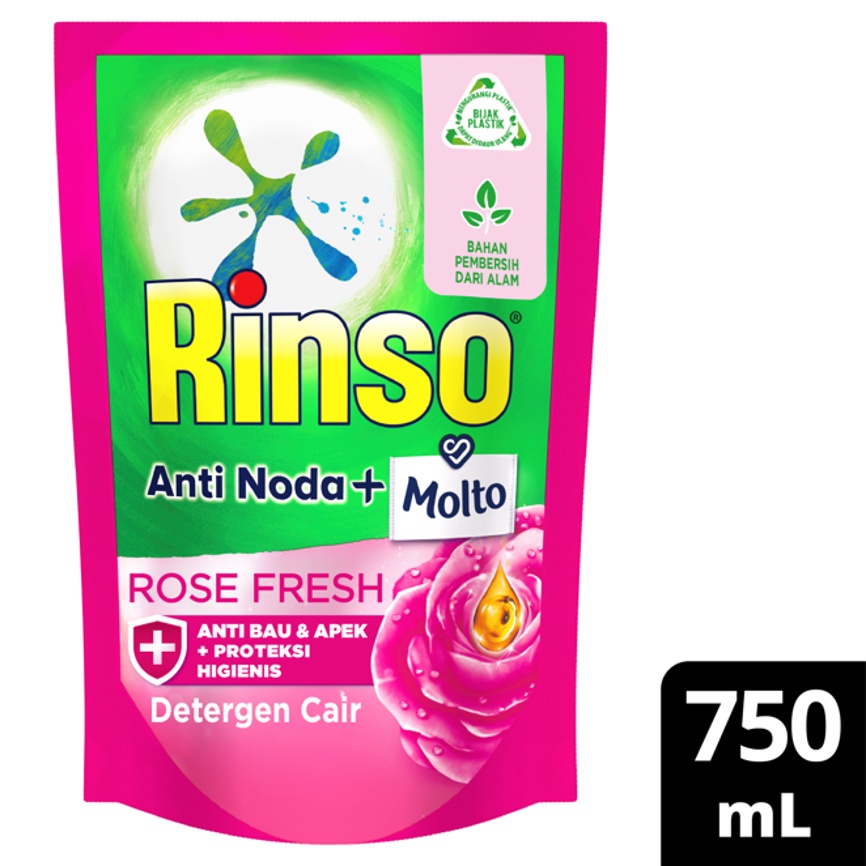 RINSO MOLTO DETERJEN CAIR ROSE FRESH 750 ML
