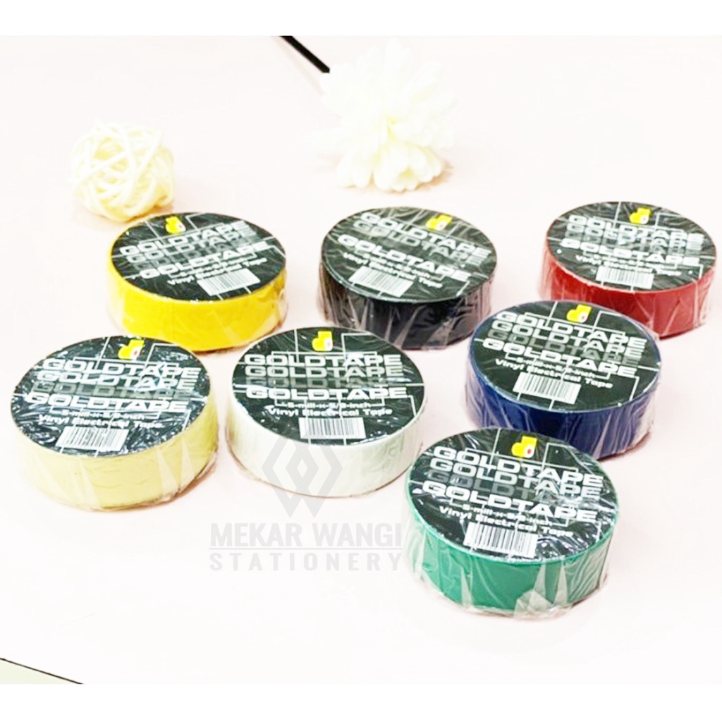 

Isolasi Listrik PVC / Lakban Kabel Listrik Kecil Goldtape Warna Warni Murah