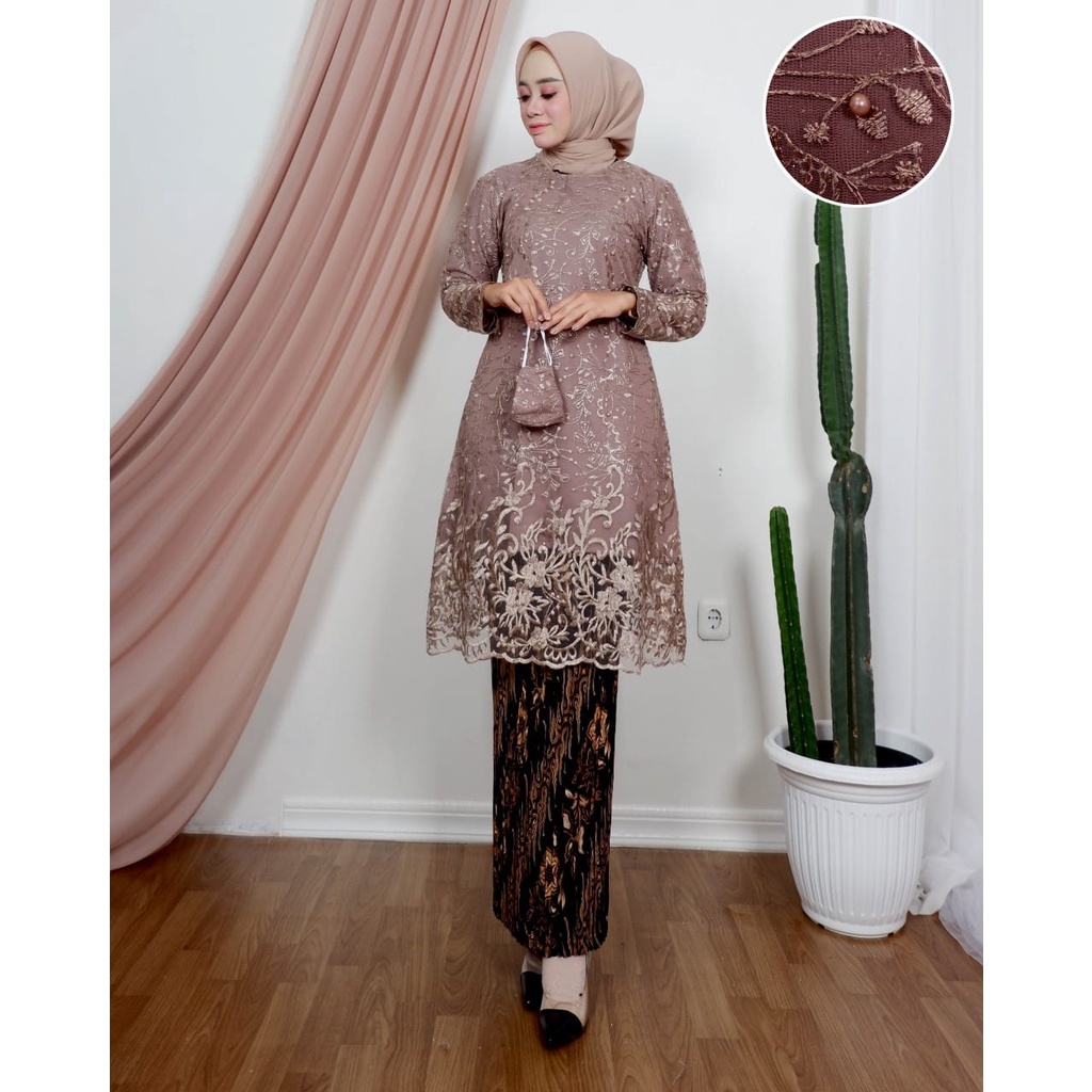 SET TUNIK BIANCA / KEBAYA MODERN / KEBAYA BRUKAT / OUTFIT BAJU PESTA KEKINIAN / BALLI