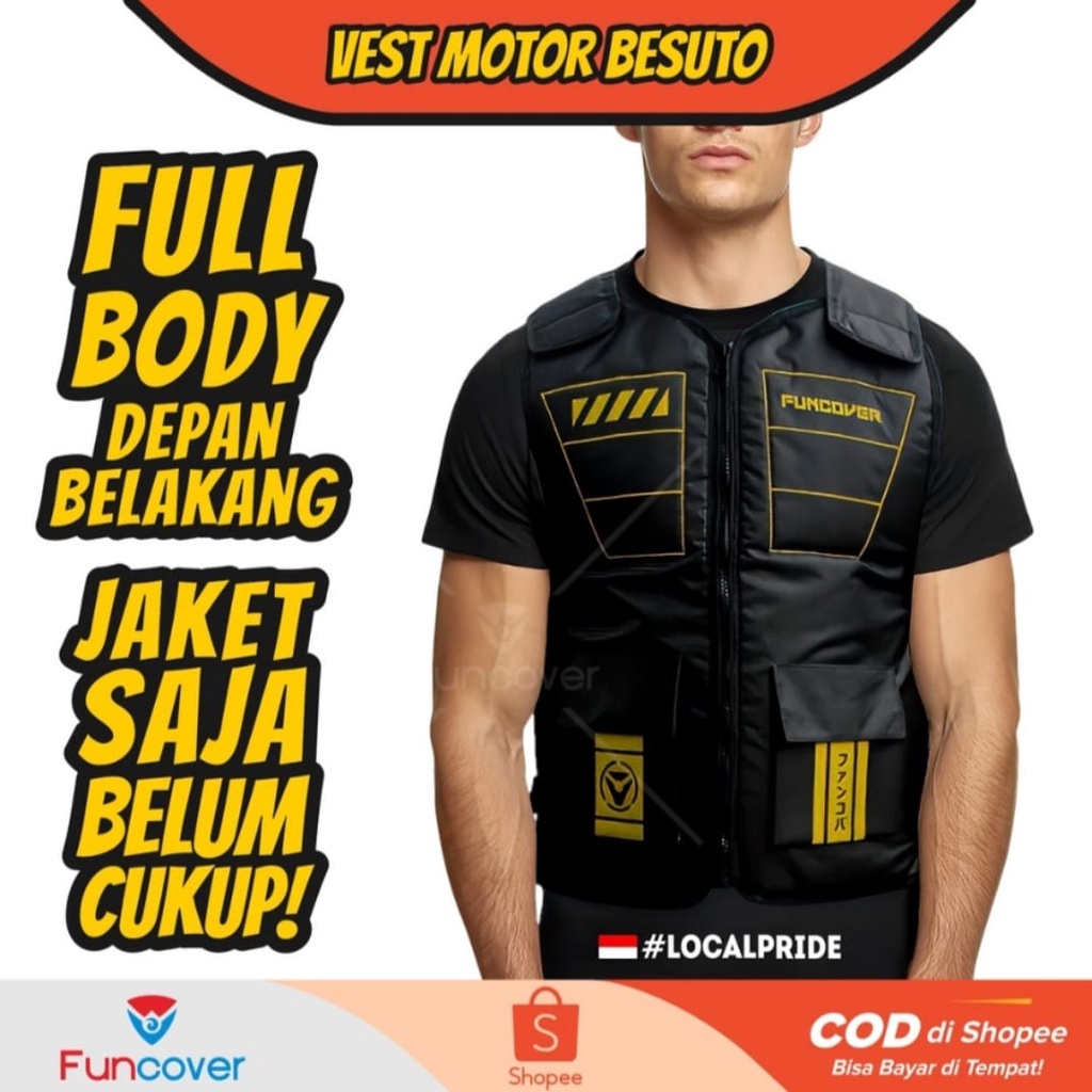 Rompi Motor Sakatsu Besuto by Funcover | Vest | Body Protector | Penutup Dada Bikers