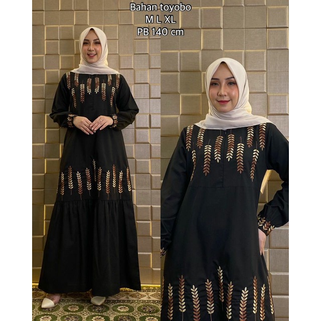 Gamis ridd toyobo bordir premium / Gamis toyobo / Gamis bordir / Fashion muslim terbaru / Gamis
