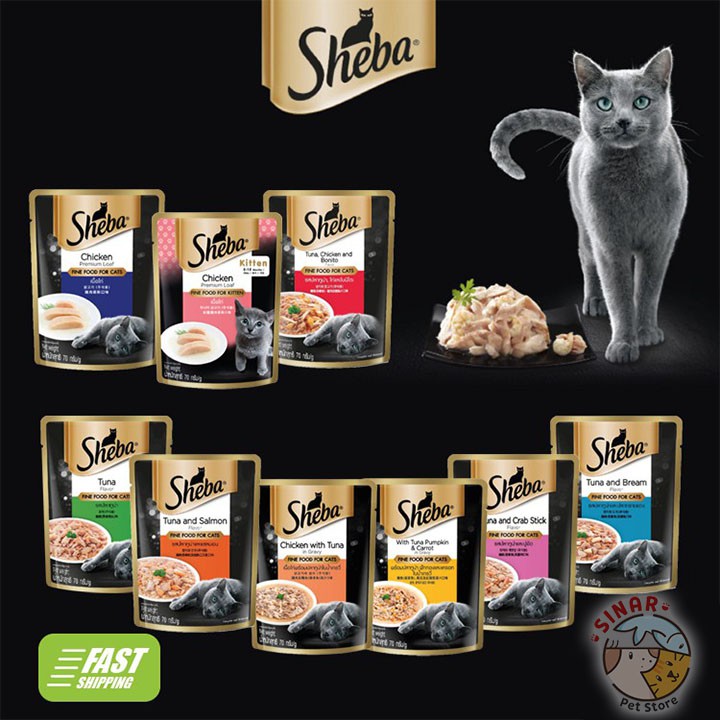 Sheba Pouch 70Gr Cat Wet Food - Makanan Basah Kucing Sachet / Jajanan / Snack  / Tuna