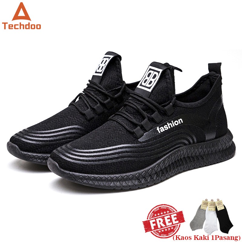 Techdoo Sepatu Pria Olahraga Running Shoes 2019 Terbaru