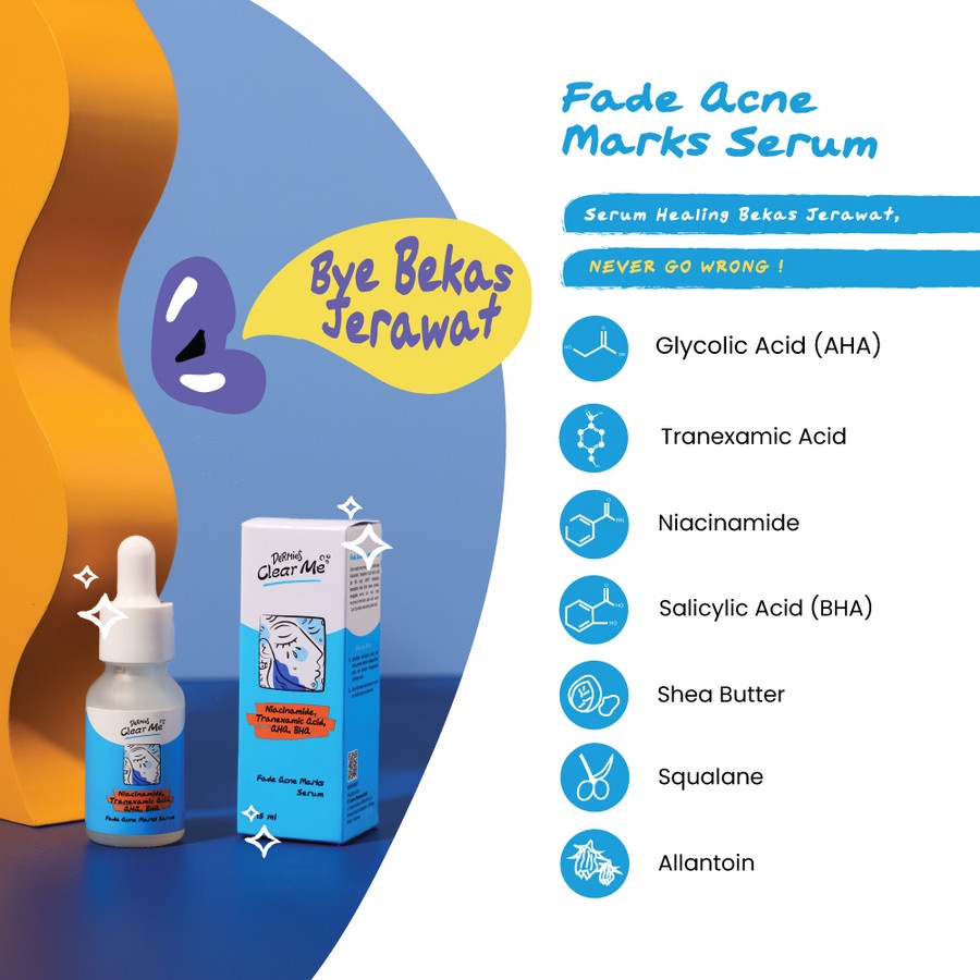 Dermies Clear Me Fade Acne Marks Serum + Niacinamide (x2) - Pudarkan Bekas Jerawat