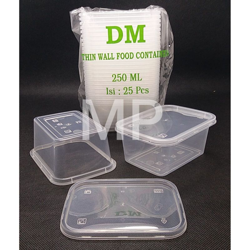 Jual Thinwall Food Container REC 250ml Thin Wall Kotak Plastik Isi 25pcs Shopee Indonesia