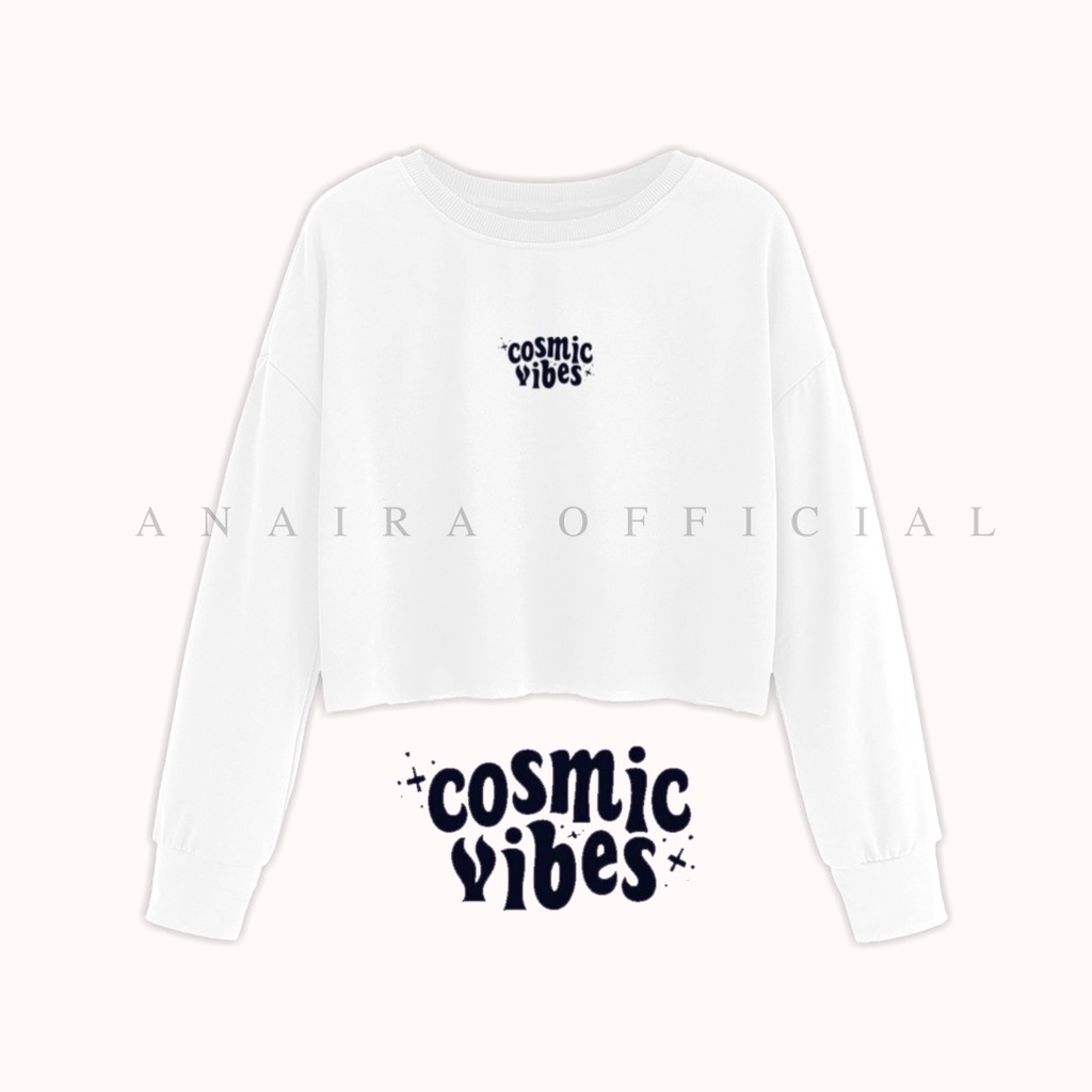 SWEATER CROP COSMIC VIBES WANITA  ANAIRAOFFICIAL