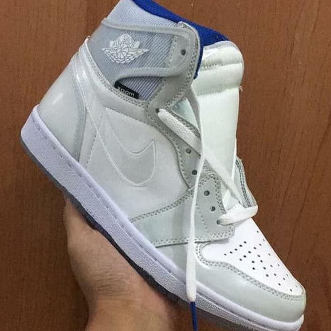 ★ READY SEPATU BASKET PRIA★ NIKE AIR JORDAN 1 HIGH ZOOM "RACER BLUE" PREMIUM ,SNEAKER WANITA