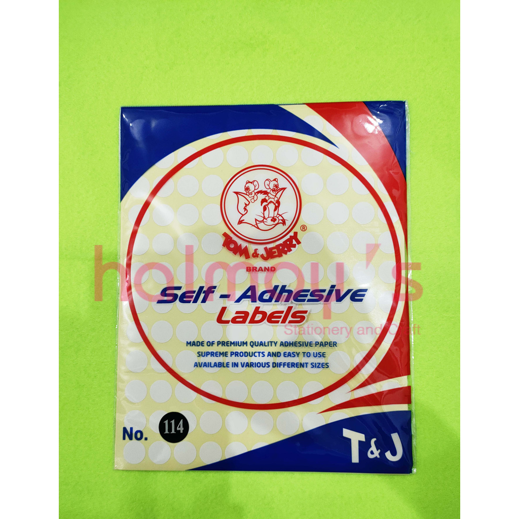

STICKER LABEL TOM & JERRY NO. 114 ( BULAT 13 MM / 1300 PCS )