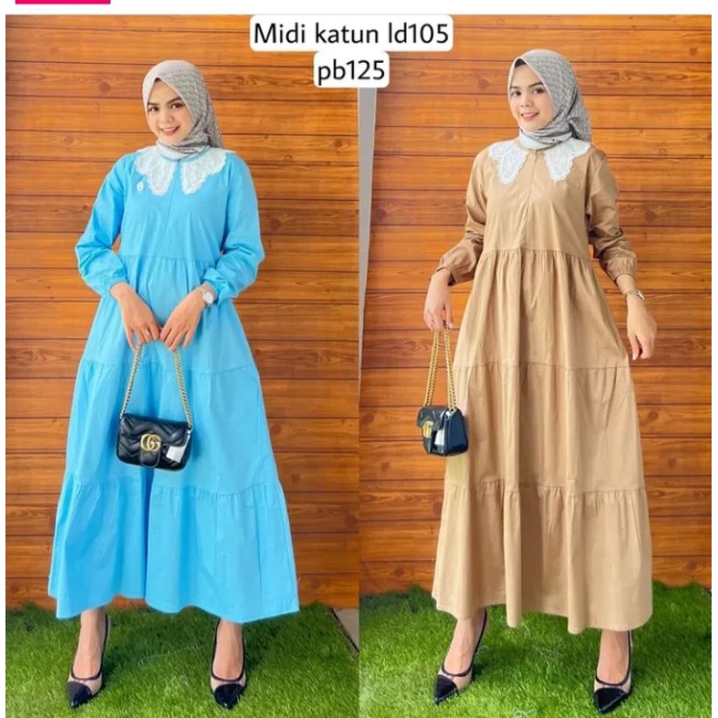 MIDI dress katun poplin ld 105 busui