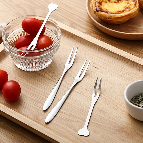 GRPH Garpu Buah Stainless Steel Kecil Mini Alat Tusukan Makan Agar agar Desert Aesthetic Estetik Uni