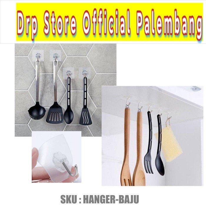 Hanger Gantungan Baju Kamar mandi , Gantung Sutil Dapur Lem Kuat 1 Pcs