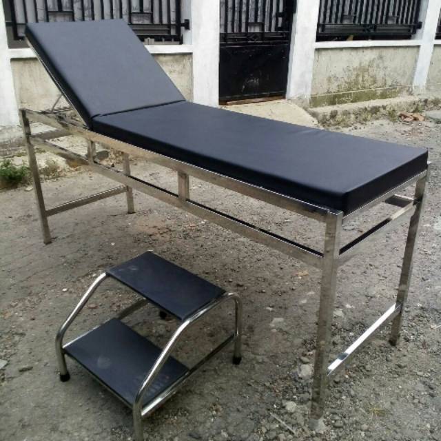 Meja periksa kotak stainless steel/examination table
