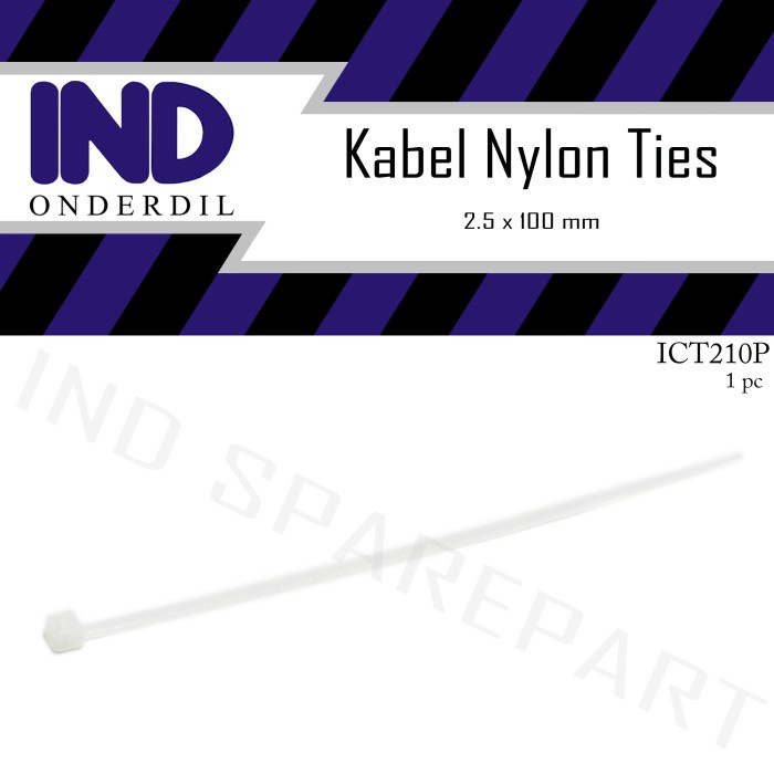 IND Onderdil Kabel-Cable-Pengikat Nylon-Nilon Tie-Ties-Tis 2.5x100-2.5 x 100 mm Putih Satuan-1
