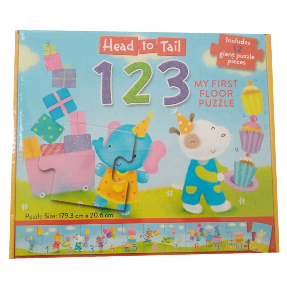 Puzzle Angka Lantai Besar Belajar Berhitung Head to Tail 1 2 3 MY First Floor Puzzle bbw