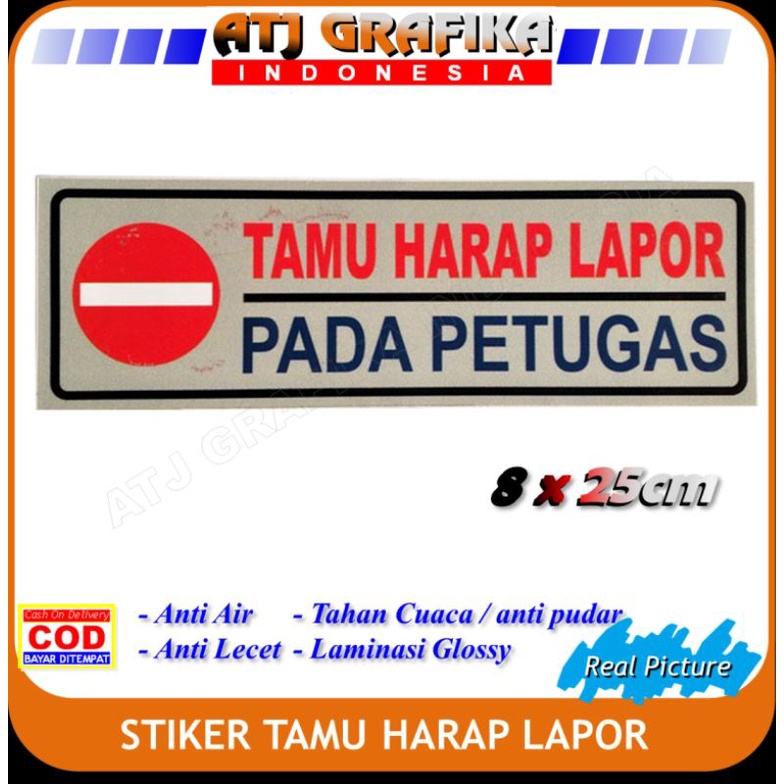 

stiker tamu harap lapor petugas Sticker keamanan security pos satpam