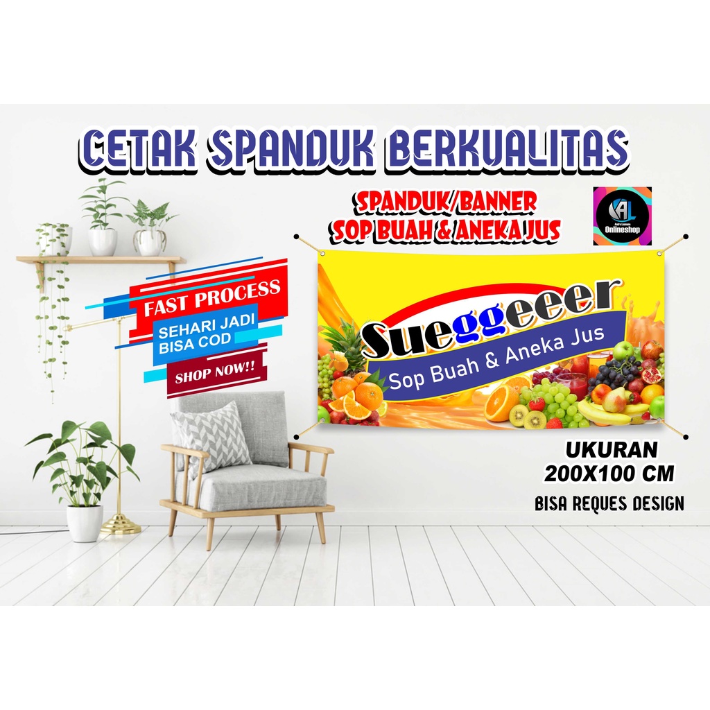 Spanduk, Banner Sop Buah & Aneka Jus