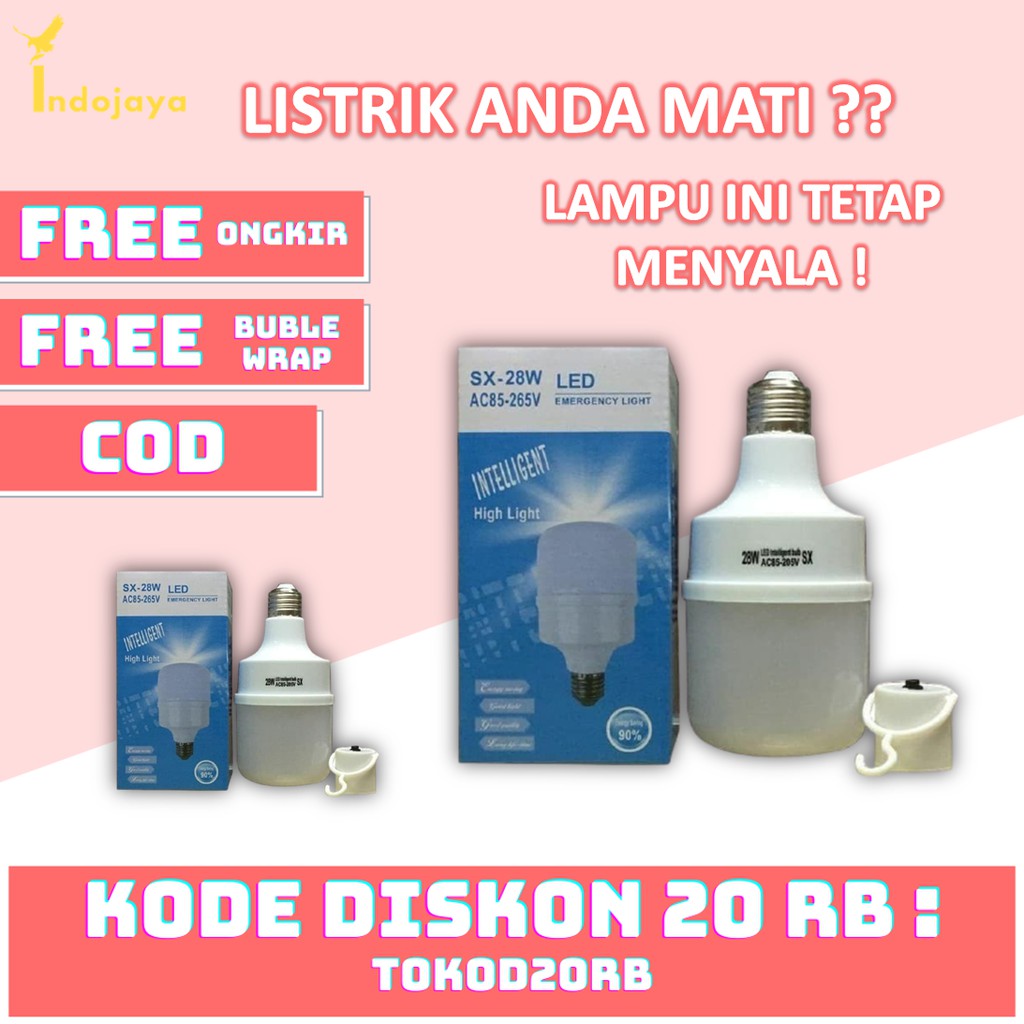Lampu Darurat Emergency LED Tanpa Listrik Bisa Nyala 28 watt Otomatis Nyala Saat Listrik Mati - D116