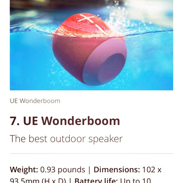 UE Wonderboom Portable Speaker