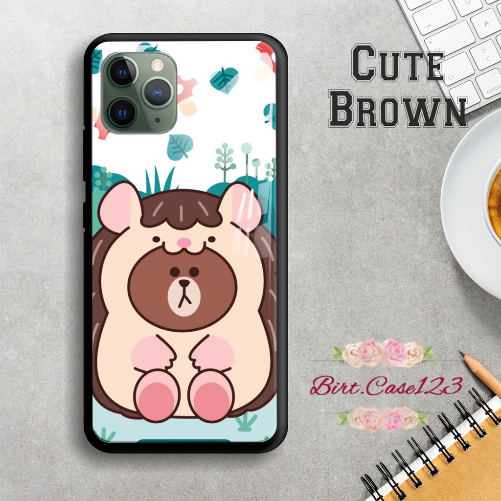 Back case glass CUTE BROWN Realme C1 C2 C3 U1 2 2 Pro 3 Pro 5 5i 5s Pro 6 Pro X Xt C11 C15 BC1387