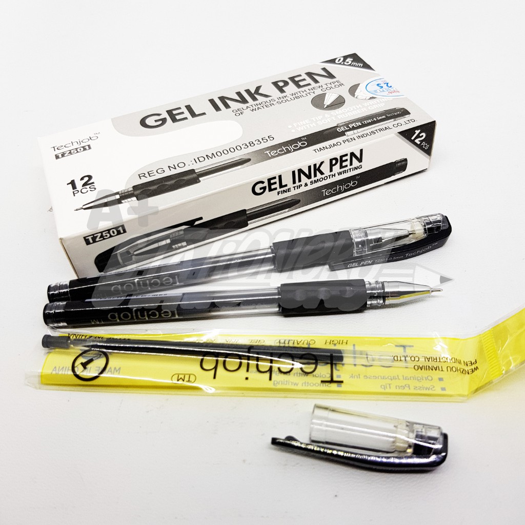 

[A+] Pen Gel / Pulpen Tizo TZ 501 0.5mm BLACK isi 12pcs