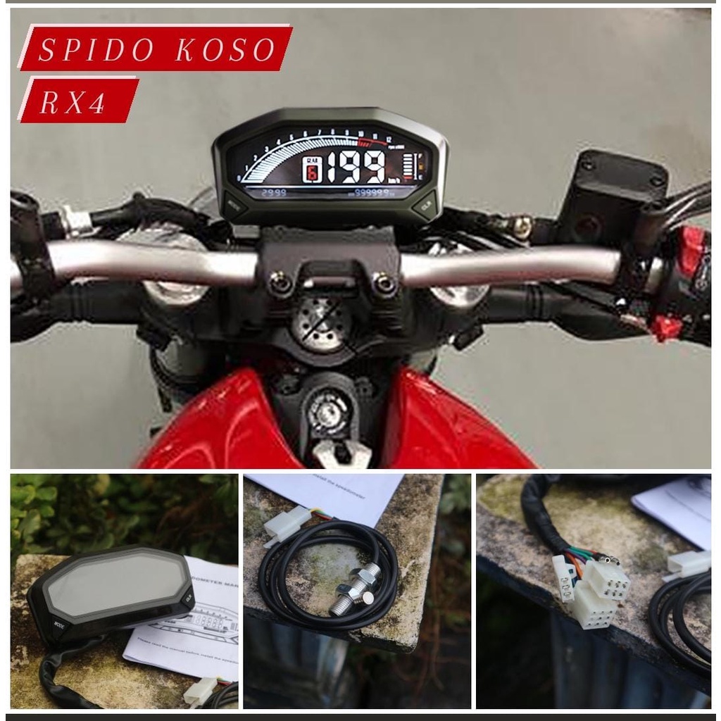 Spido Koso Rx4 Speedometer Digital Koso Rx4n Universal spido koso RX4 UNIVERSAL